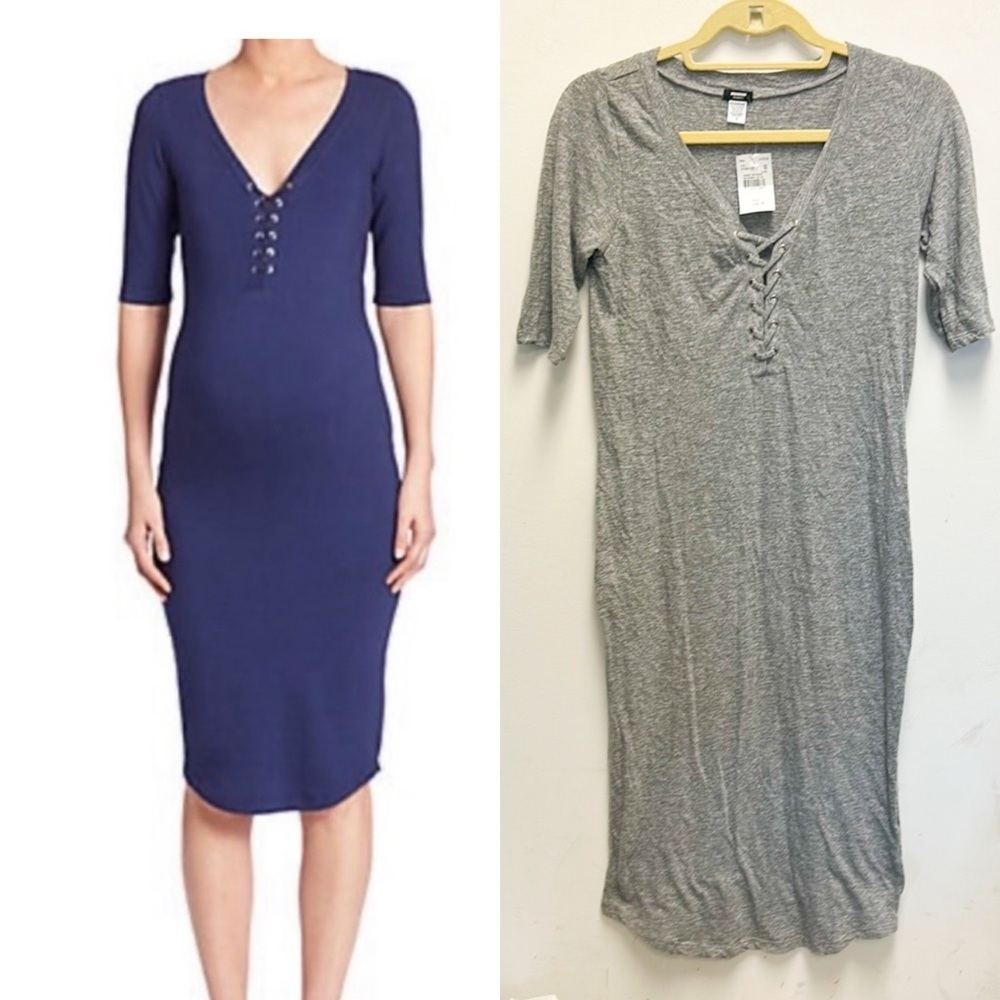 Monrow Mommy jersey lace up dress